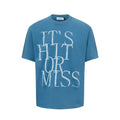 Men's loose fit American-style t-shirt with letter printing in cotton blend fabric