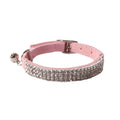 Soft flocking cat collar with elastic buckle in pink, black, red, blue, purple, and dark brown colours.