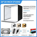 50cm small studio light box with metal frame and white reflective cloth interior, showing folded design.