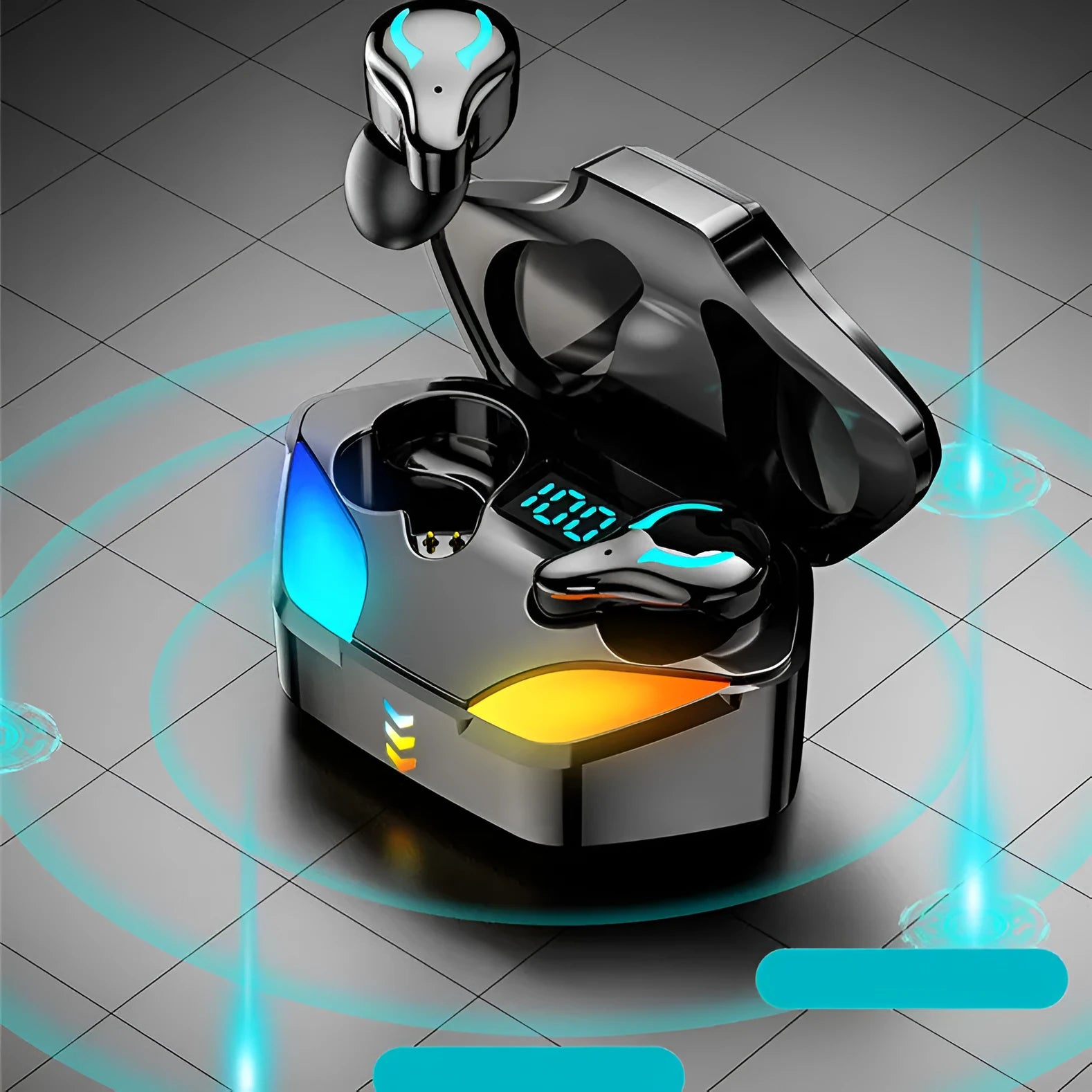 Low-latency Bluetooth gaming headset with earplug design and wireless connectivity