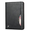 Classic black imitation leather flip cover case for iPad showing stand mode.