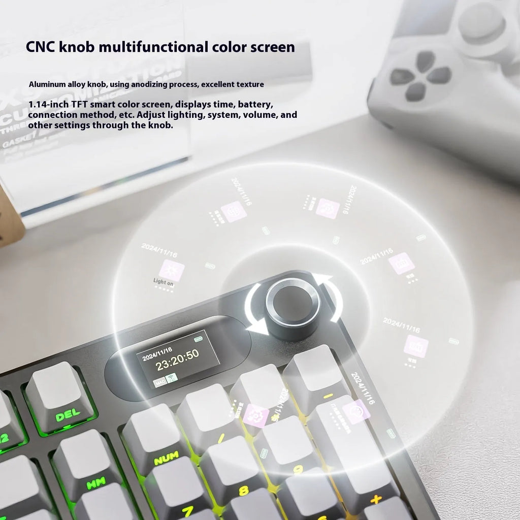 Attack Shark X98PRO three-mode RGB wireless Bluetooth mechanical keyboard with side engraving and knob