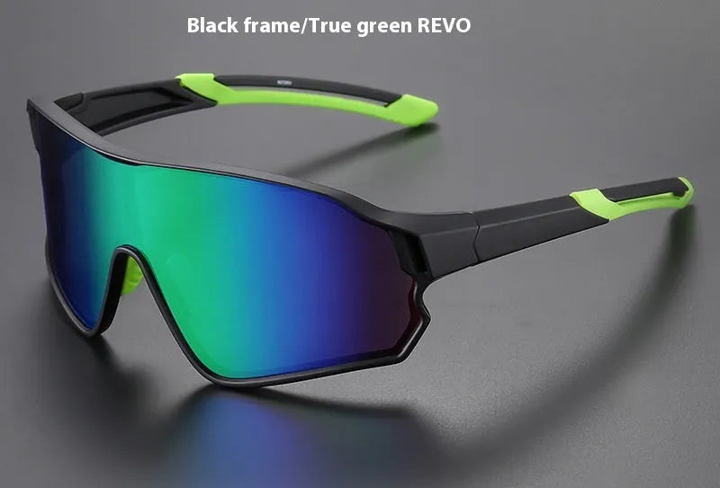 Colourful full rim resin cycling sports sunglasses for fishing, unisex adult, windproof design