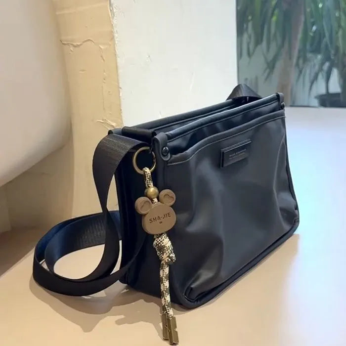 Retro style small square crossbody bag in Oxford cloth with street trend design