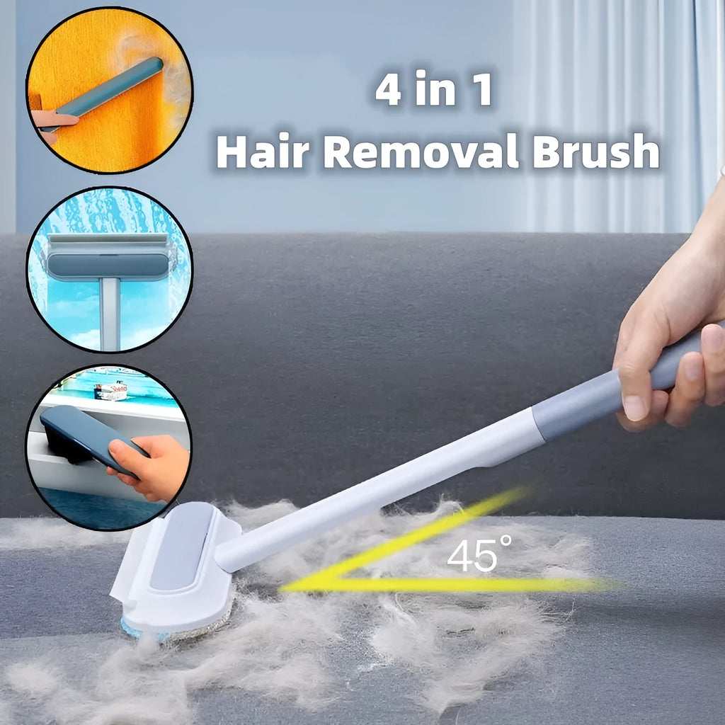 4-in-1 multifunctional pet hair removal and screen cleaning brush with flannel surface