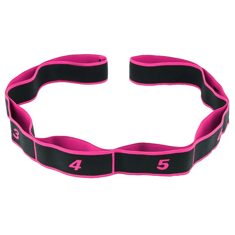 Yoga multi-section stretch strap in blue colour for flexibility training