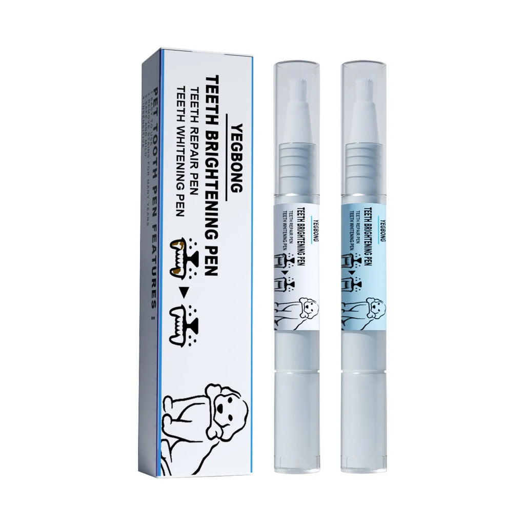 Yegbong pet teeth whitening pen kit with 3ml gel, solution and dental brushes for dogs and cats