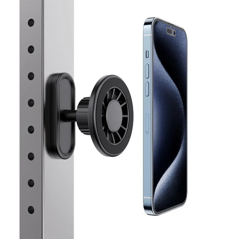 Double-sided magnetic photography bracket with universal plastic clip for camera mounting