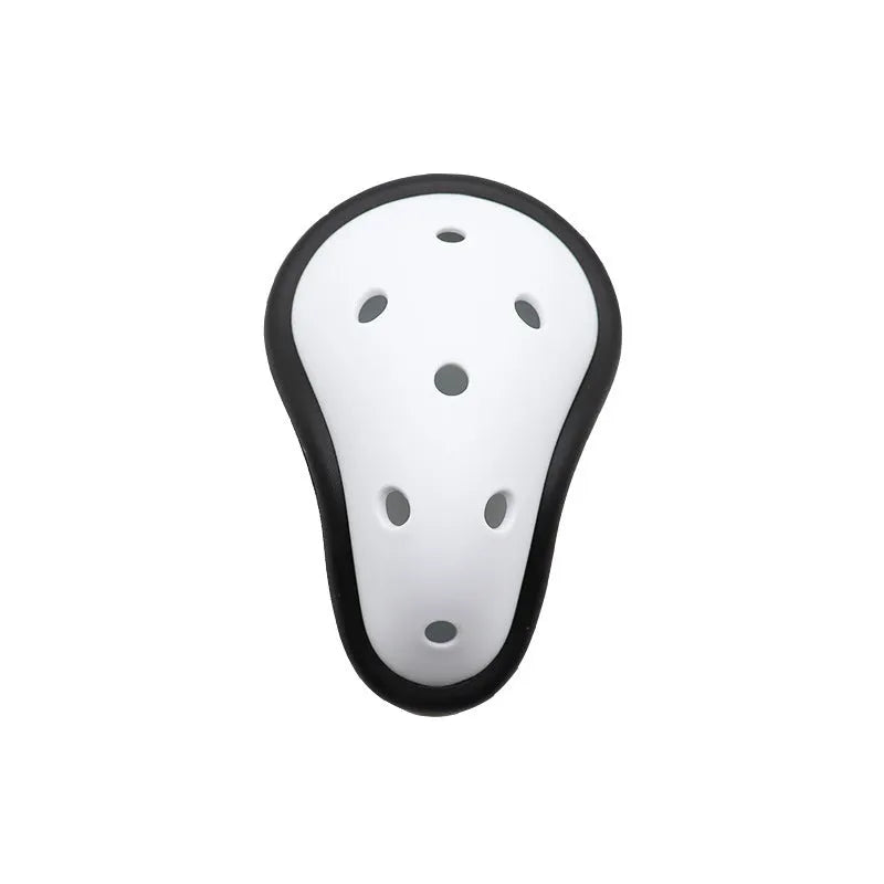Rubber genital protector for Sanda, boxing, and rugby sports safety.