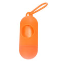Dog waste bag dispenser with Velcro strip and side metal hook attachment