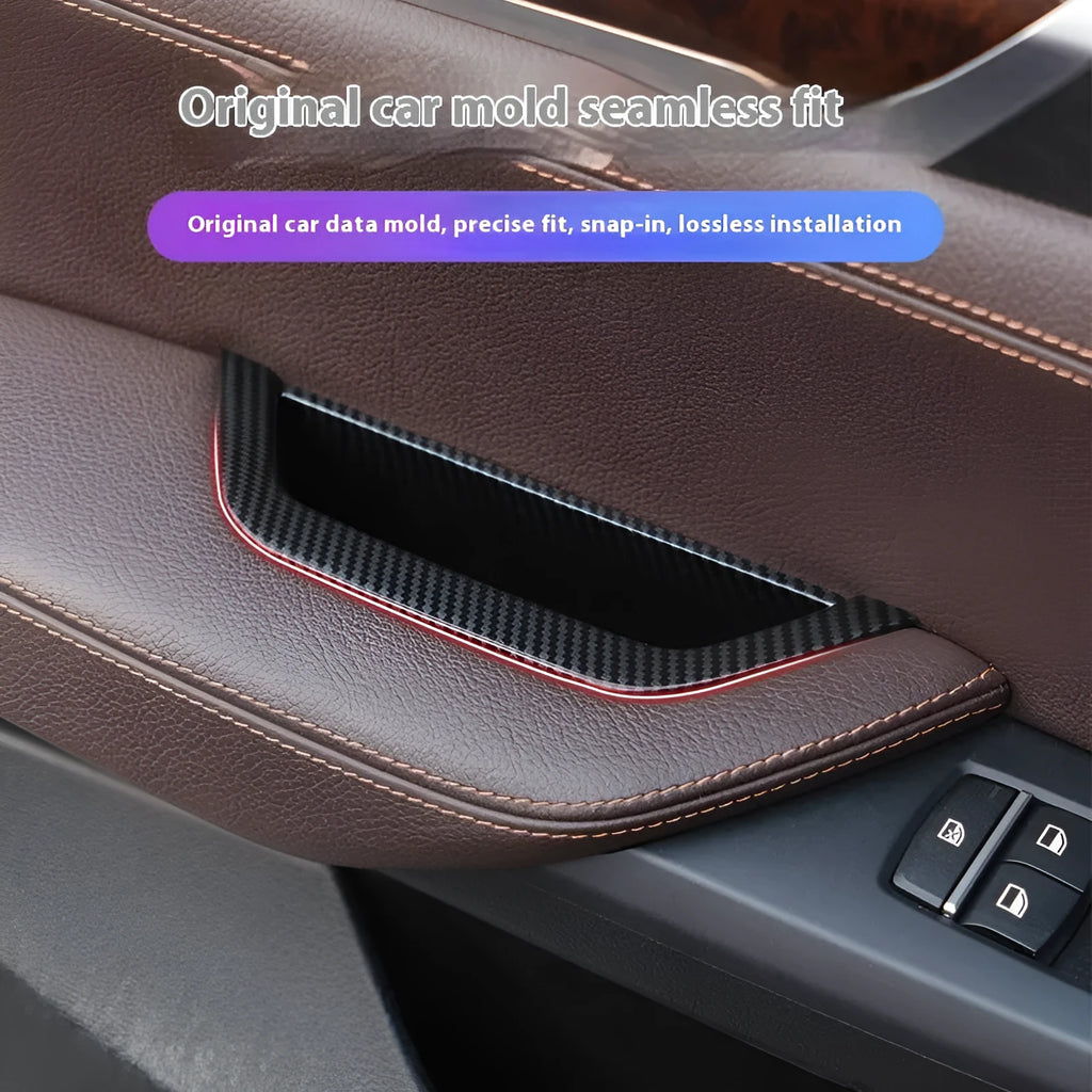 ABS main driving door handle protective cover for 3 Series in black, carbon fibre or beige