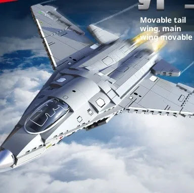 J-50 6th generation fighter building blocks model in plastic, military shipborne assembly toy in colour box