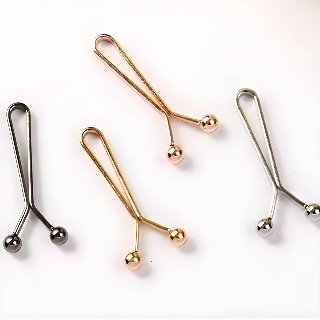 Iron scarf clip U-shaped Y-shaped steel ball clip in silver colour on fabric edge