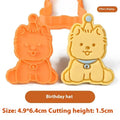 Plastic biscuit mould with puppy head designs including birthday hats and swimming rings