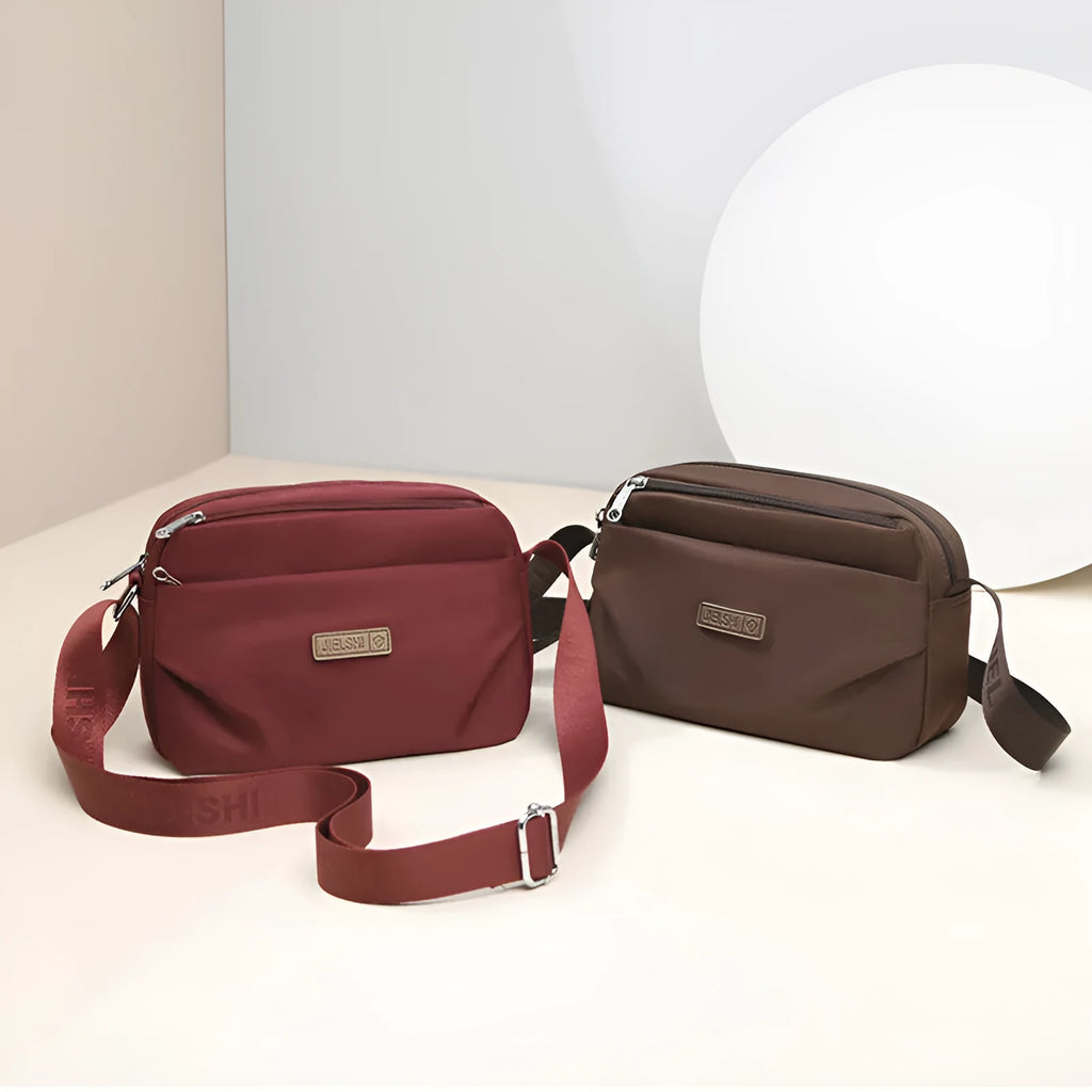 Women's nylon multi-compartment shoulder bag in urban simple style with nine colour options