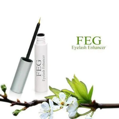 FEG Eyelash Enhancer 30ml bottle, paraben-free serum for lashes and brows, shown with applicator