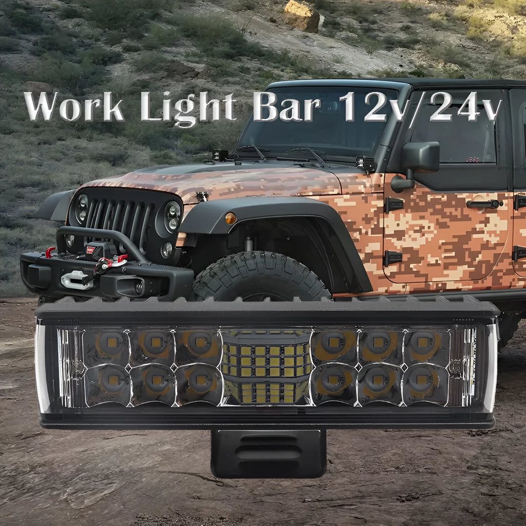 Black aluminium 7-inch LED strip work light with straight line shape, 153mm long