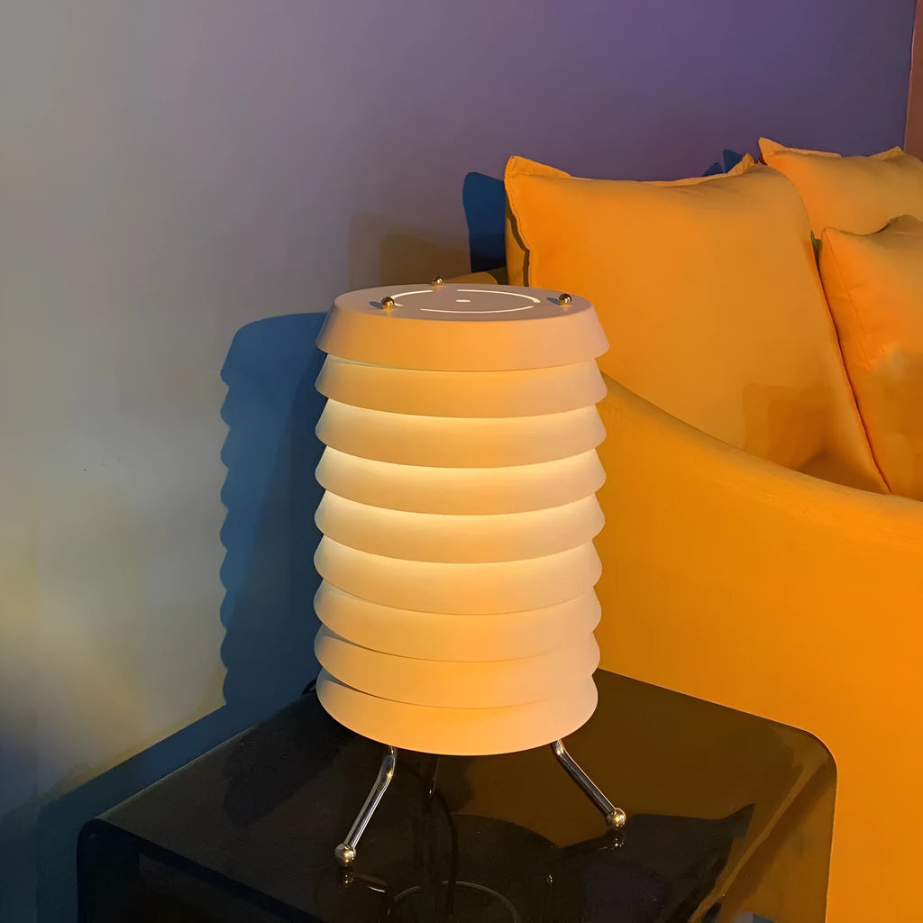Nordic creative wrought iron bedside table lamp with layered design, platinum finish, and 250x350mm dimensions
