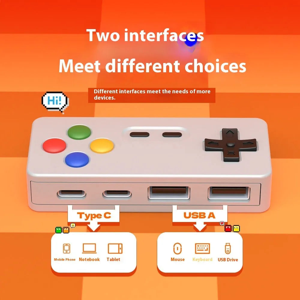 Creative personality cartoon game modeling hub four-in-one USB 2.0 hub concentrator with 30mm cable