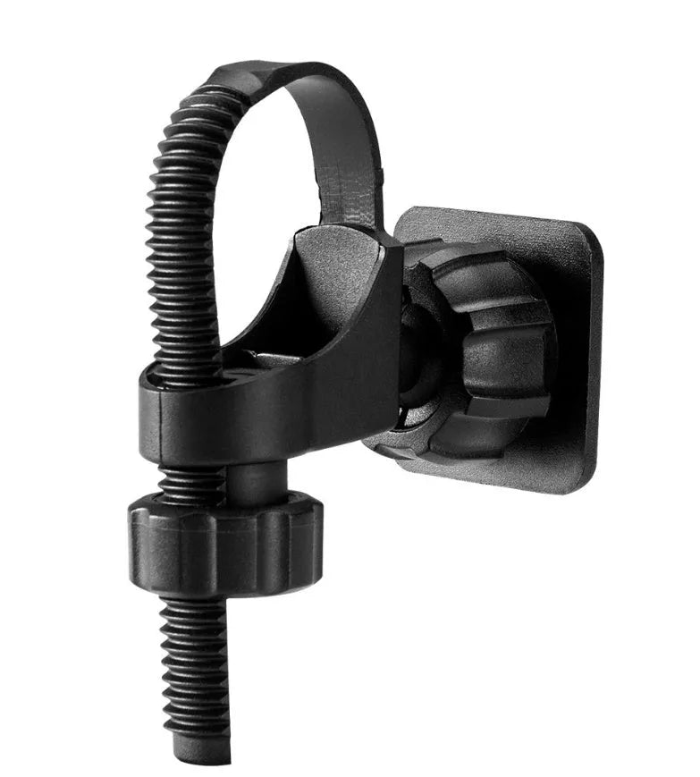 Black nylon cycle mobile phone bracket bag with 6.0 inch screen window, water resistant, anti-glare visor, and tool-free adjustable base