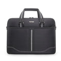 Black Oxford cloth men's laptop bag with soft handle, fits 16-inch laptop, for business travel.