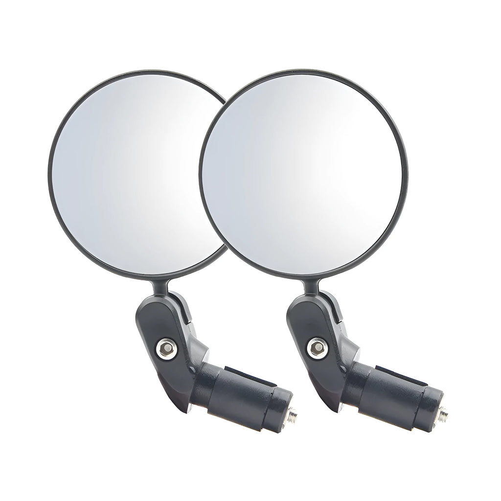 Black foldable convex rearview mirror showing the 7cm reflector and adjustable stem on a plain background.
