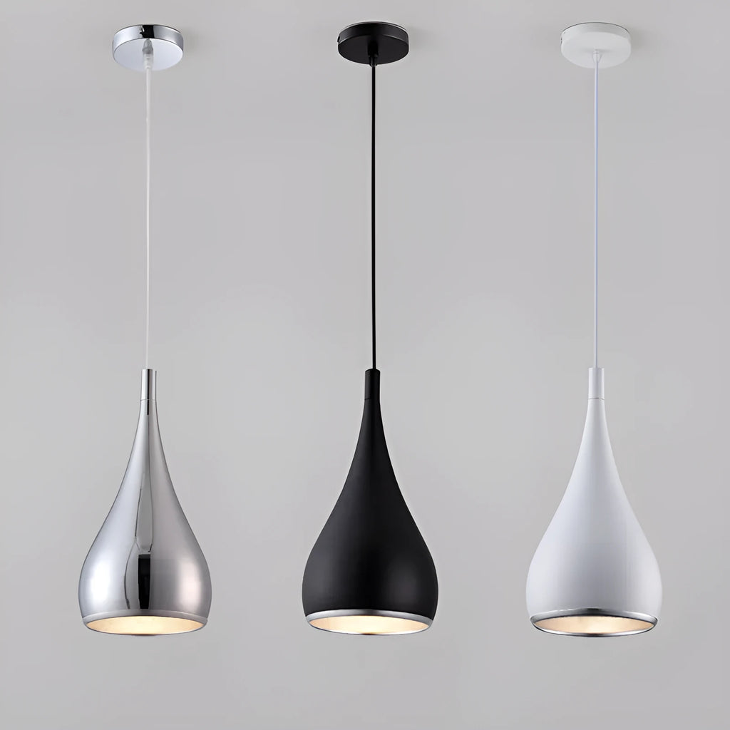 Modern minimalist iron chandelier with three light heads in a black finish, suspended from the ceiling.