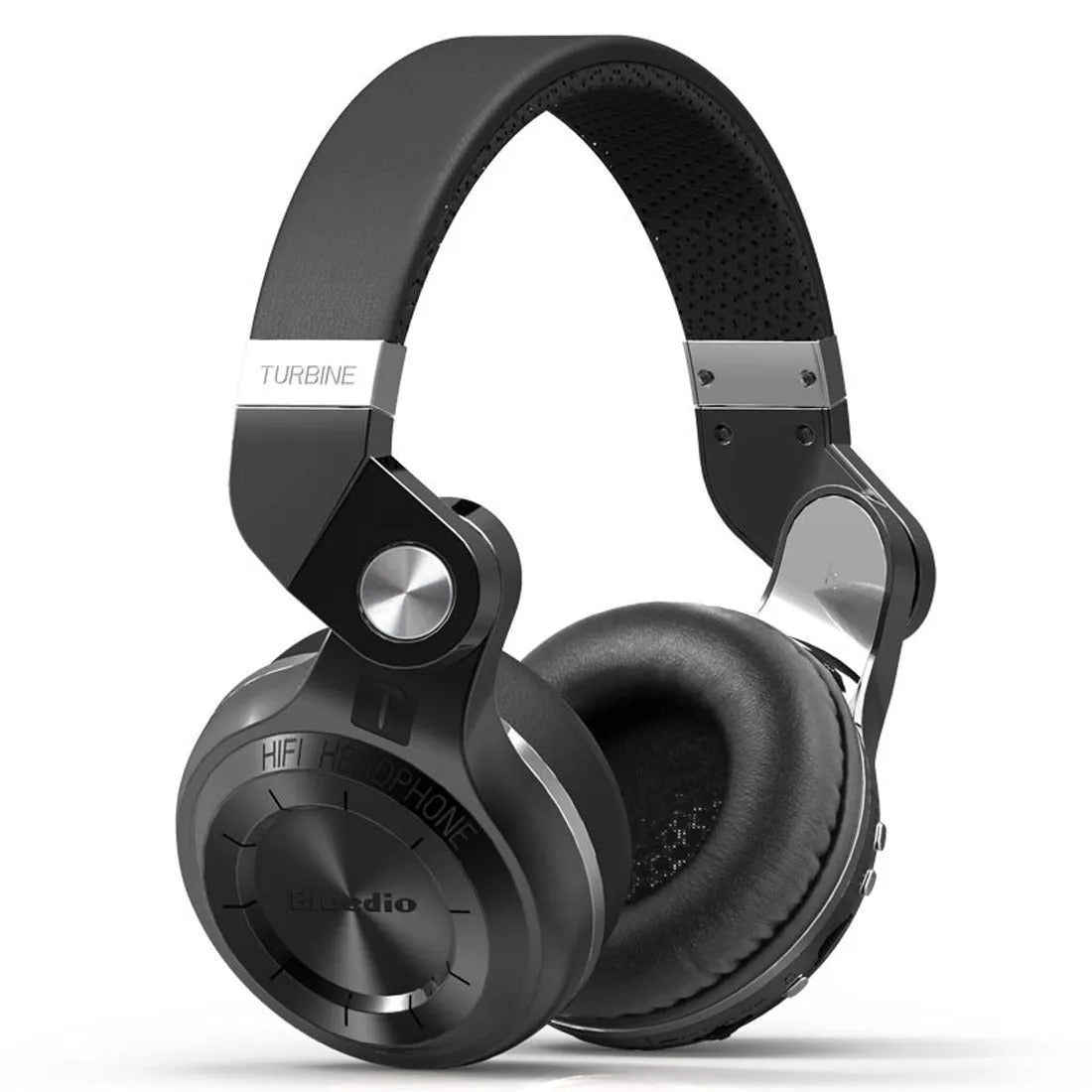Bluetooth stereo headset in black, worn head-mounted, with card plug-in design.