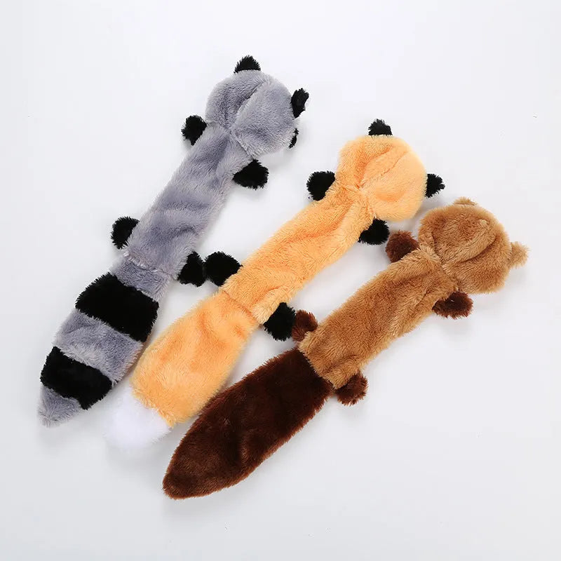 46cm long soft plush pet toy with squeaking mechanism for dogs and cats in various colours
