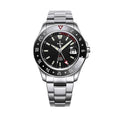 Men's GMT automatic diving watch, 42mm stainless steel case, black dial, 20ATM waterproof, sapphire glass, luminous hands