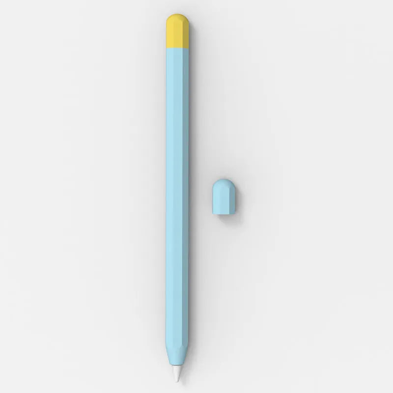 Octagonal pure silicone protective cover for Apple Pencil in black, slim 0.35mm design, anti-roll