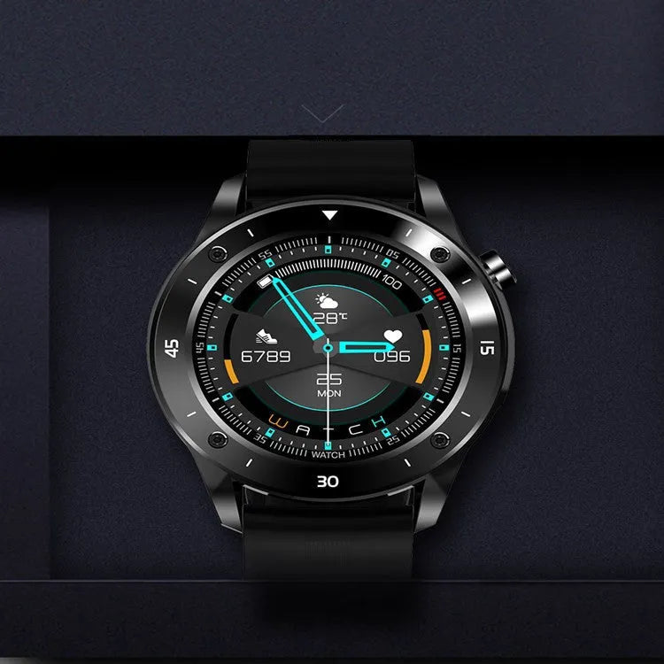 F22 smartwatch with 1.54 inch screen on TPU wrist strap in black, green or red colours
