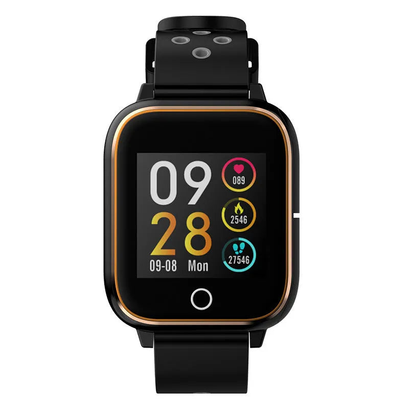 M6 smart call watch with TWS headset in black, showing 1.3-inch touch screen on silicone wrist strap.