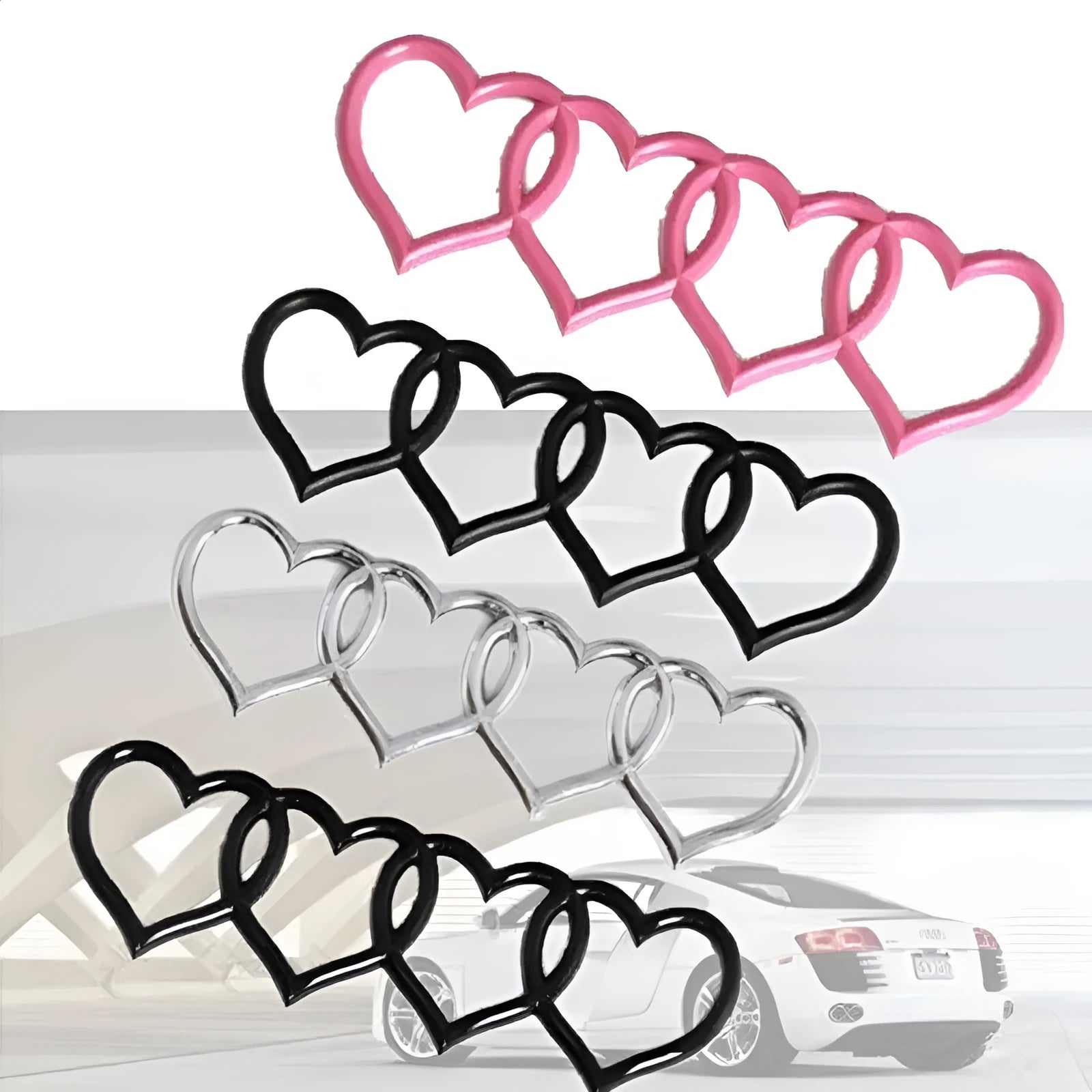 Love heart body sticker with four-ring tail design 22 cm length