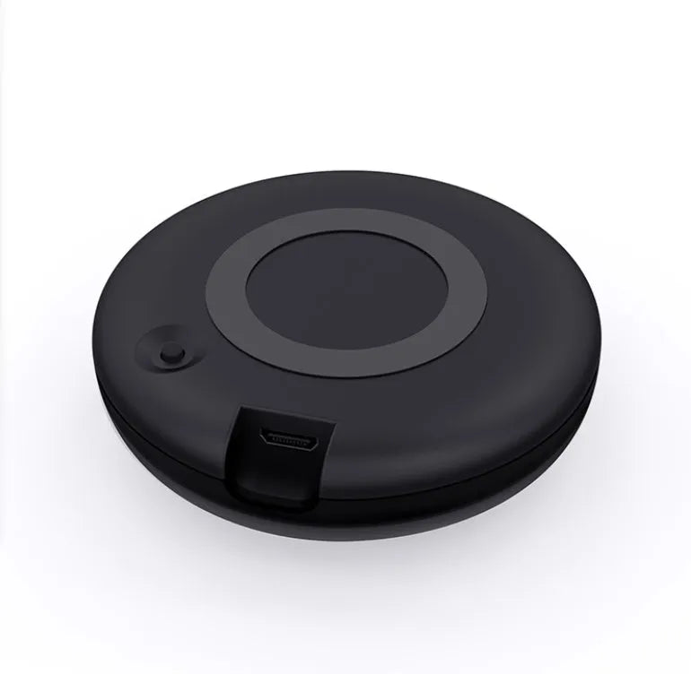 Black universal infrared remote control for voice assistant systems with USB cable