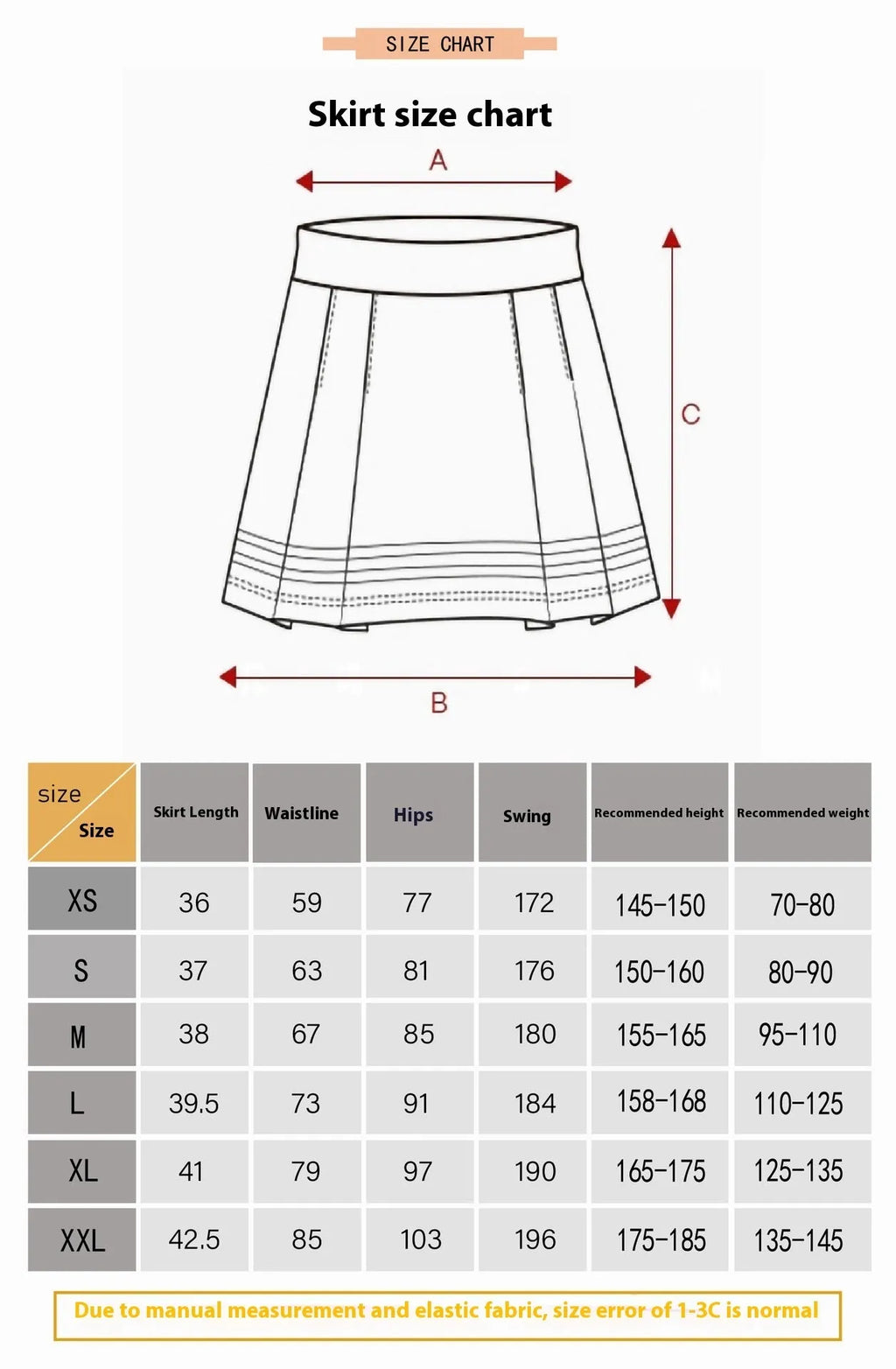 Women's high waist half-length sports skirt in blue, orange red or emerald green for golf tennis badminton