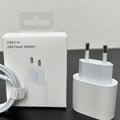 White 20W PD mobile charger with Type-C interface and international plug adapters