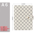 Loose-leaf notebook with imitation leather cover in red, black, white or brown, available in A5, A6 and A7 sizes
