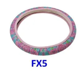 Neoprene steering wheel cover universal 38cm 40cm in green, yellow or stripe pattern, 41g lightweight