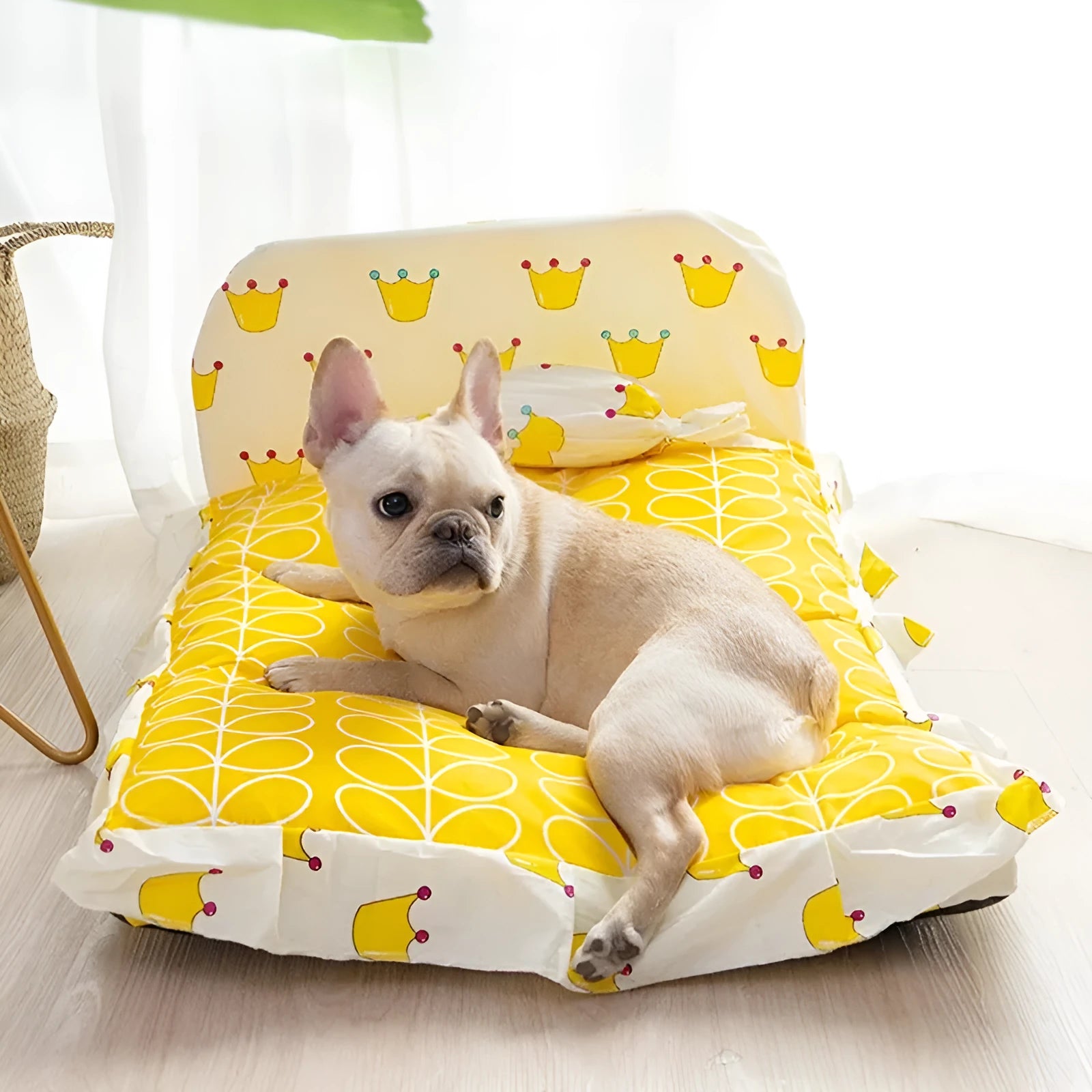 Teddy small dog pet bed in green with PP cotton fill, 40x50cm size