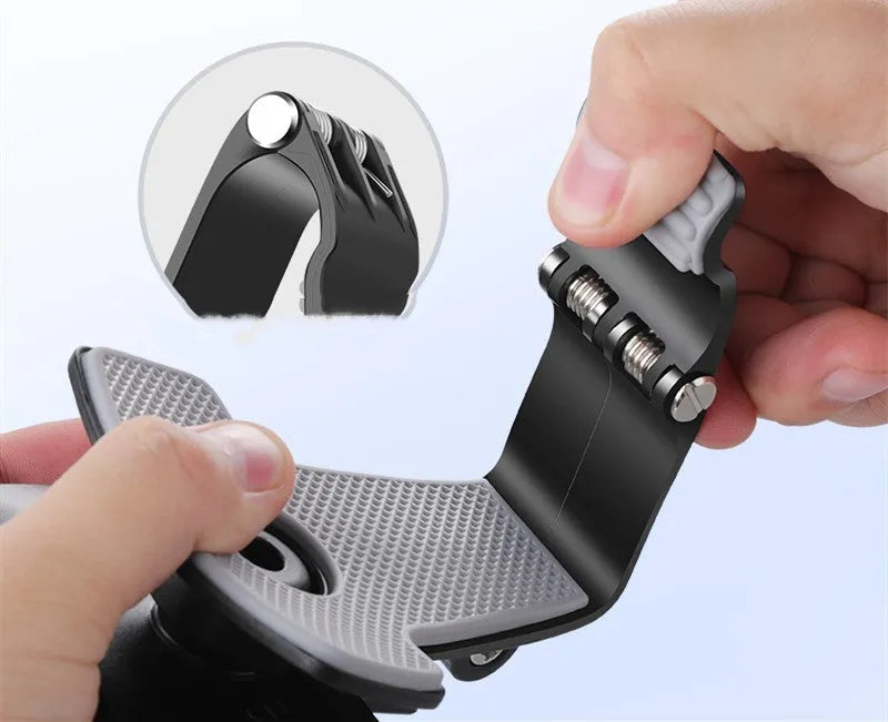 Car phone instrument panel bracket with 360 degree rotation and 4 chuck heads in black