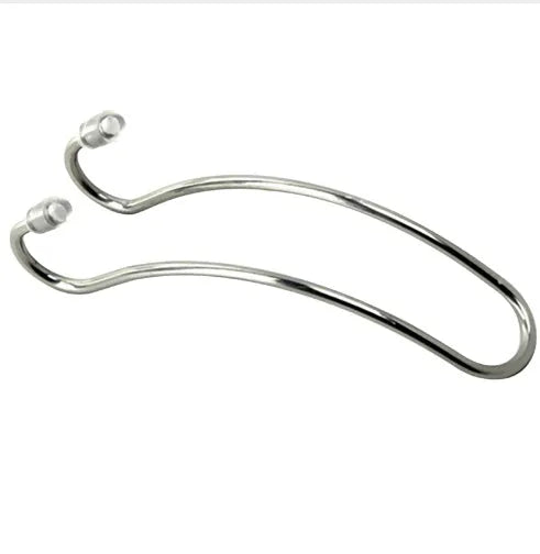Stainless steel double head hook, silver, 3.4x11 cm, one pair for car seat back or hanger
