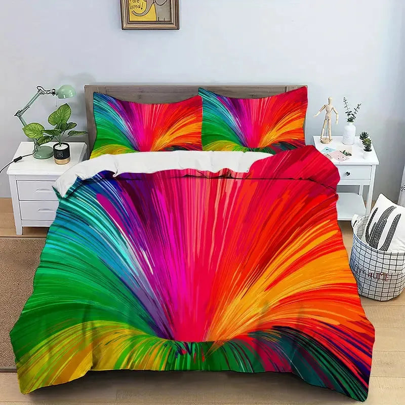 Digital printing three-piece quilt cover set in chemical fibre, modern simplicity style, sizes 180x210cm to 264x228cm