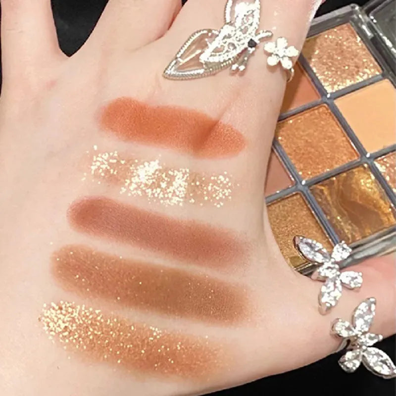 Fashion Personality acrylic nine colours eye shadow plate in compact plastic casing