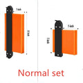 Plastic ABS profile ruler contour gauge with metric and inch scales measuring an irregular shape