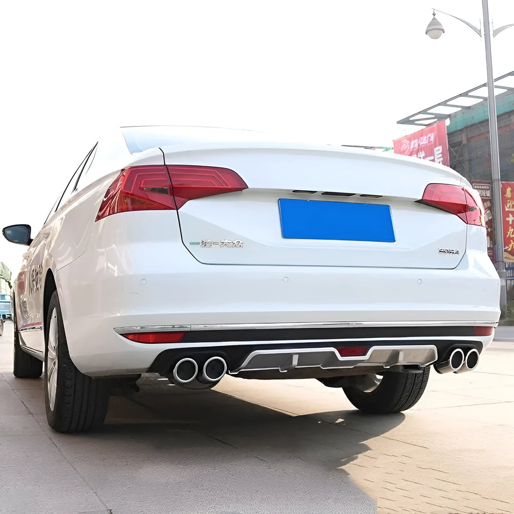 PP material automotive rear spoiler for bumper modification in black or silver/black colours