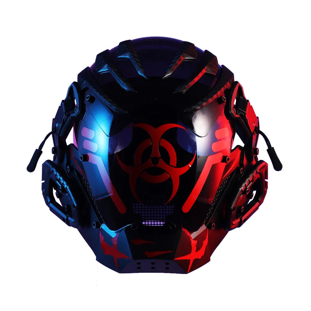 Black Bioweapon tech-style full face helmet prop, CYBER04 model