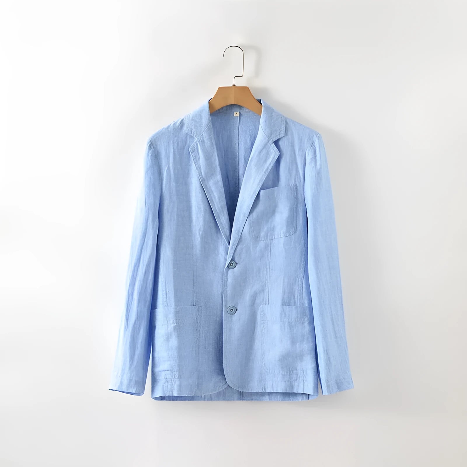 Men's thin linen suit coat in solid colour with stick pockets, available in multiple colours and sizes