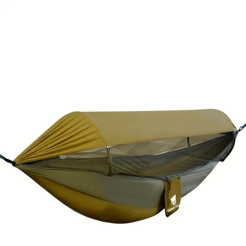 Outdoor camping thickened insect resistant mosquito net hammock 70D nylon hexagonal mesh army green colour