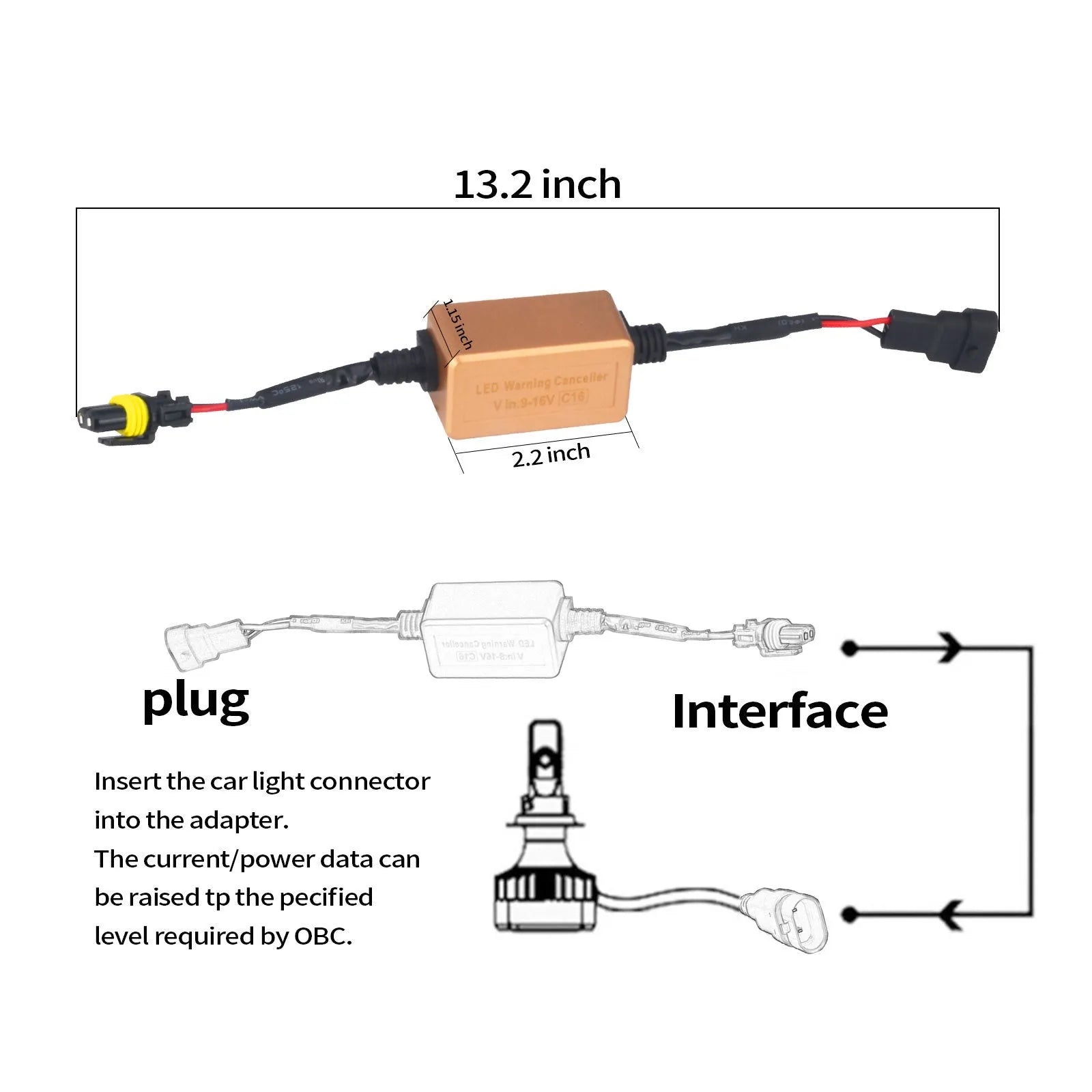 Black LED car headlight CANBUS decoder for H4 H7 H11 H13 H1 models